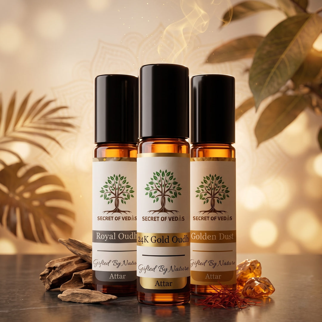 Attar Trio – Golden Collection [Royal Oudh • Golden Dust • 24K Gold Oudh]